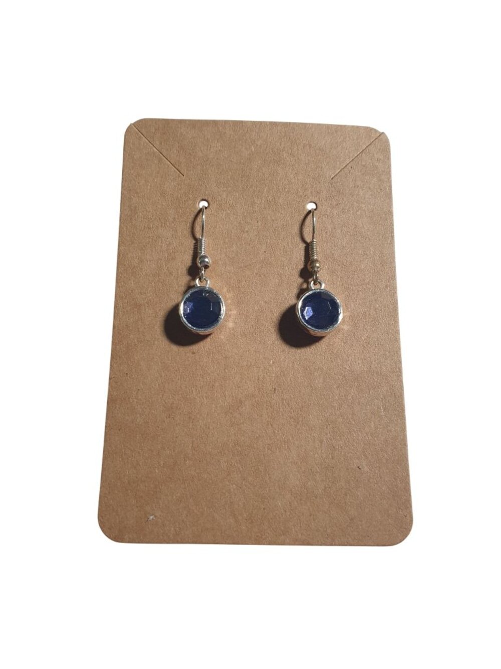 Blue Gemstone Drop Earrings Hook Lightweight Jewelry Handmade Elegant Gift Mom